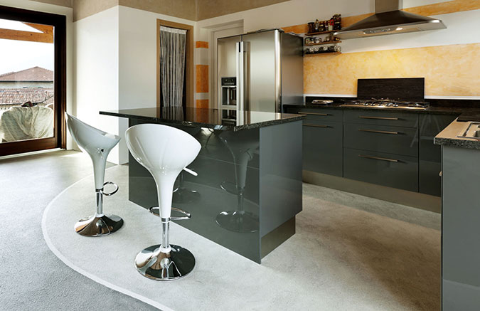 Pavimento della cucina in resina